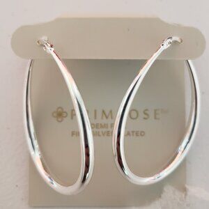 Silver Oval Hoops